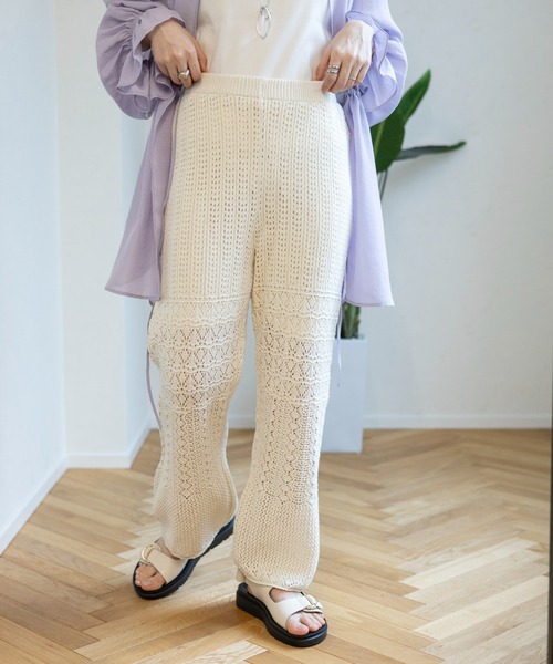 SISSEL EDELBO MINI パッチワークパンツ3-4Y セール】7ゲージパッチワークニットパンツ 105090（その他パンツ