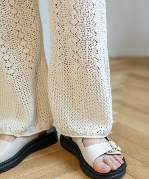 LEPSIM（レプシィム）の「7ゲージパッチワークニットパンツ　105090（その他パンツ・レディース・ブラック/アイボリー/グレー系その他・FREE）」の10枚目の写真