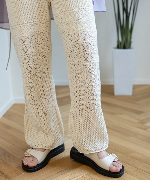 LEPSIM（レプシィム）の「7ゲージパッチワークニットパンツ　105090（その他パンツ・レディース・ブラック/アイボリー/グレー系その他・FREE）」の11枚目の写真