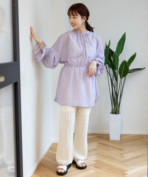 LEPSIM（レプシィム）の「7ゲージパッチワークニットパンツ　105090（その他パンツ・レディース・ブラック/アイボリー/グレー系その他・FREE）」の9枚目の写真