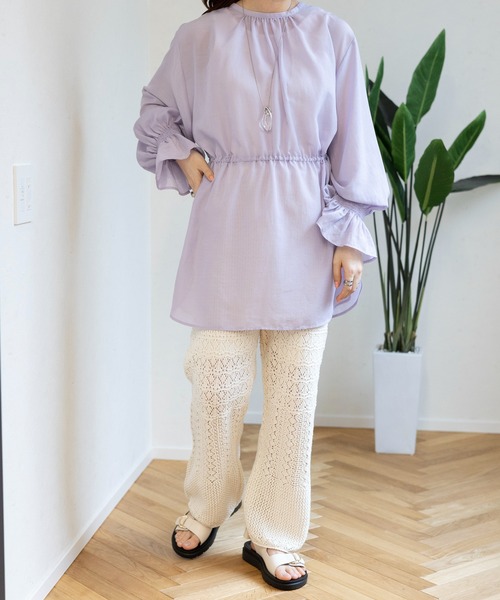 LEPSIM（レプシィム）の「7ゲージパッチワークニットパンツ　105090（その他パンツ・レディース・ブラック/アイボリー/グレー系その他・FREE）」の7枚目の写真