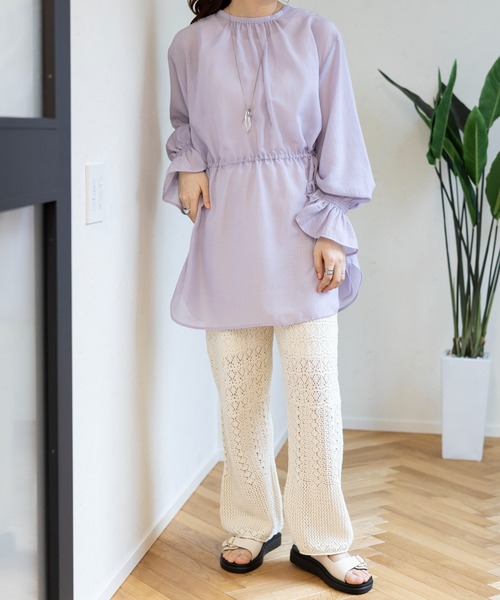 LEPSIM（レプシィム）の「7ゲージパッチワークニットパンツ　105090（その他パンツ・レディース・ブラック/アイボリー/グレー系その他・FREE）」の8枚目の写真