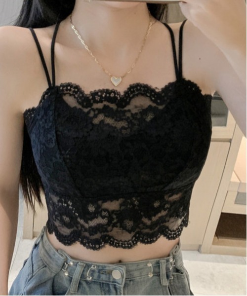 almo（アルモ）の「【MASHIRO】レースキャミトップ（キャミソール・レディース・ホワイト/ブラック・FREE）」の8枚目の写真