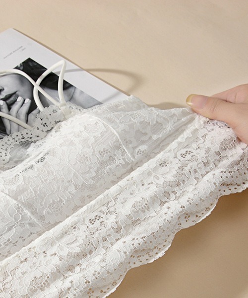 almo（アルモ）の「【MASHIRO】レースキャミトップ（キャミソール・レディース・ホワイト/ブラック・FREE）」の13枚目の写真