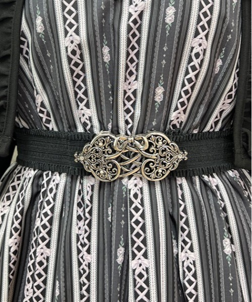 axes femme POETIQUE（アクシーズファムポエティック）の「レースアップリボンゴムベルト（ベルト・レディース・アンティークゴールド/アンティークシルバー・FREE）」の2枚目の写真