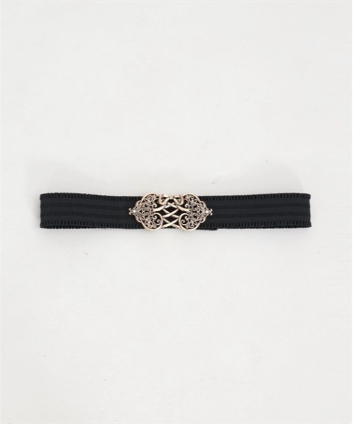 axes femme POETIQUE（アクシーズファムポエティック）の「レースアップリボンゴムベルト（ベルト・レディース・アンティークゴールド/アンティークシルバー・FREE）」の4枚目の写真