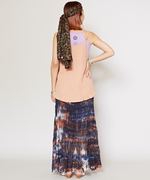 チャイハネ（チャイハネ）の「【チャイハネ】ダブルガーゼコットンキャミソール（キャミソール・レディース・マスタード/ブラック/ホワイト/ピンク/ネイビー・FREE）」の9枚目の写真