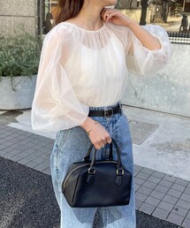 チュール2WAYボリュームブラウス