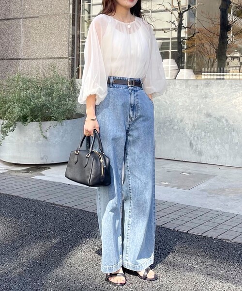 fredy emue（フレディエミュ）の「チュール2WAYボリュームブラウス（シャツ/ブラウス・レディース・チャコールグレー/アイボリー・38）」の3枚目の写真