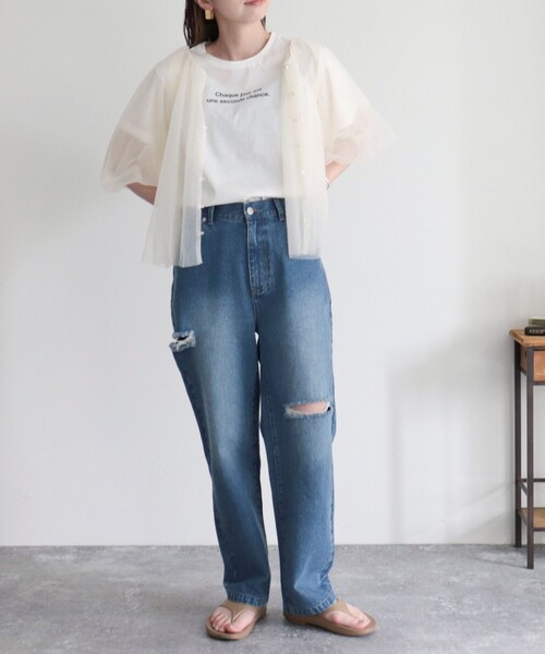 fredy emue（フレディエミュ）の「チュール2WAYボリュームブラウス（シャツ/ブラウス・レディース・チャコールグレー/アイボリー・38）」の16枚目の写真