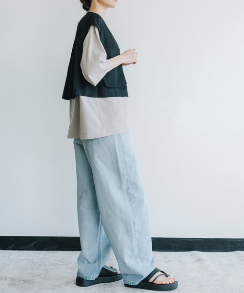 コットンポリエステルリリヤーンビーズ ショートベスト ballsey