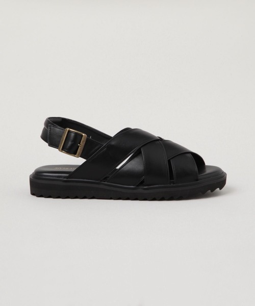 RAGEBLUE(レイジブルー)の「シンセティックレザー/クロスストラップサンダル(サンダル・メンズ・ベージュ/ブラック・LARGE/MEDIUM)」の8枚目の写真