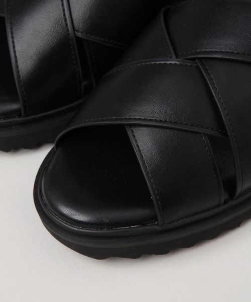 RAGEBLUE(レイジブルー)の「シンセティックレザー/クロスストラップサンダル(サンダル・メンズ・ベージュ/ブラック・LARGE/MEDIUM)」の15枚目の写真