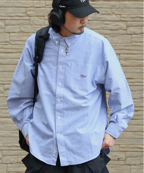 wissty（ウィスティー）の「wissty-ロゴ刺繍BDシャツ（シャツ/ブラウス・メンズ・ホワイト/ブルー・FREE）」の7枚目の写真