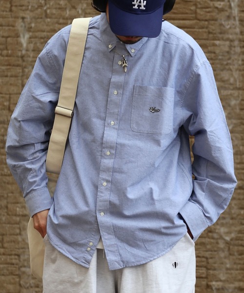 wissty（ウィスティー）の「wissty-ロゴ刺繍BDシャツ（シャツ/ブラウス・メンズ・ホワイト/ブルー・FREE）」の8枚目の写真