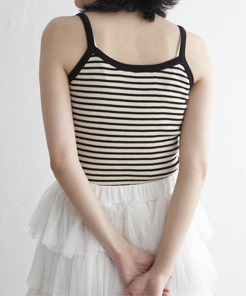 VENCEEXCHANGE（ヴァンスエクスチェンジ）の「ボーダー配色キャミソール（キャミソール・レディース・ブラウン/オフホワイト/ピンク/ブラック/グリーン・FREE）」の15枚目の写真