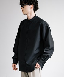 ポリトロ バンドカラービッグシルエットシャツ