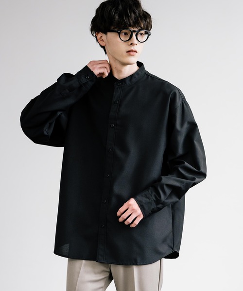 Rocky Monroe（ロッキーモンロー）の「ポリトロ バンドカラービッグシルエットシャツ（シャツ/ブラウス・メンズ・ホワイト/イエロー/グレー/ライトブルー/ブラック・FREE）」の10枚目の写真