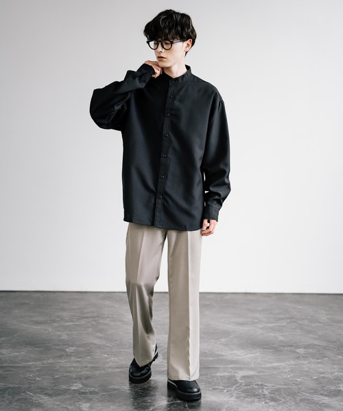 Rocky Monroe（ロッキーモンロー）の「ポリトロ バンドカラービッグシルエットシャツ（シャツ/ブラウス・メンズ・ホワイト/イエロー/グレー/ライトブルー/ブラック・FREE）」の11枚目の写真