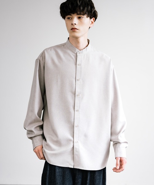 Rocky Monroe（ロッキーモンロー）の「ポリトロ バンドカラービッグシルエットシャツ（シャツ/ブラウス・メンズ・ホワイト/イエロー/グレー/ライトブルー/ブラック・FREE）」の13枚目の写真