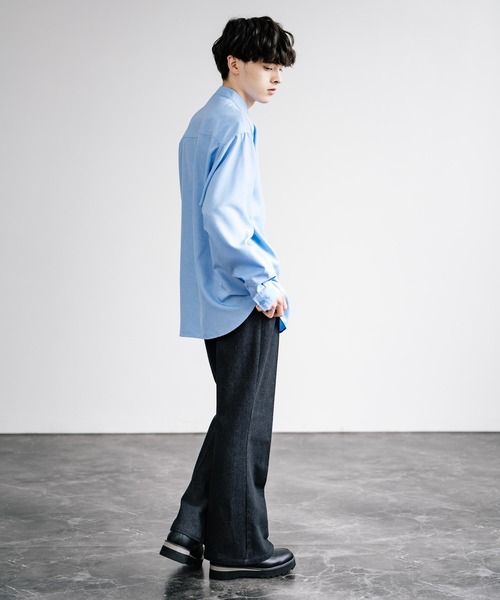 Rocky Monroe（ロッキーモンロー）の「ポリトロ バンドカラービッグシルエットシャツ（シャツ/ブラウス・メンズ・ホワイト/イエロー/グレー/ライトブルー/ブラック・FREE）」の17枚目の写真