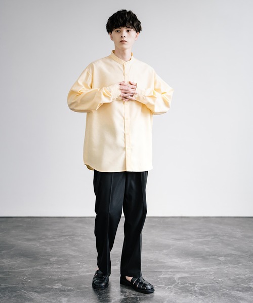 Rocky Monroe（ロッキーモンロー）の「ポリトロ バンドカラービッグシルエットシャツ（シャツ/ブラウス・メンズ・ホワイト/イエロー/グレー/ライトブルー/ブラック・FREE）」の20枚目の写真