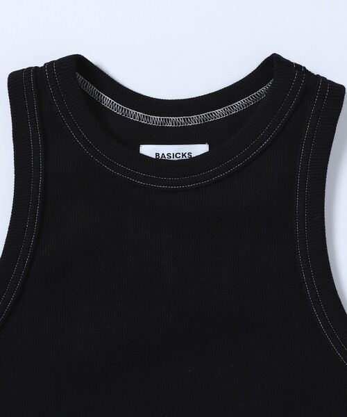 BASICKS(ベイシックス)の「BASICKS/ベイシックス New Organic Cropped Tank-Top / ハート刺繍 クロップド タンクトップ(タンクトップ・レディース・ホワイト/ブラック・SMALL)」の5枚目の写真