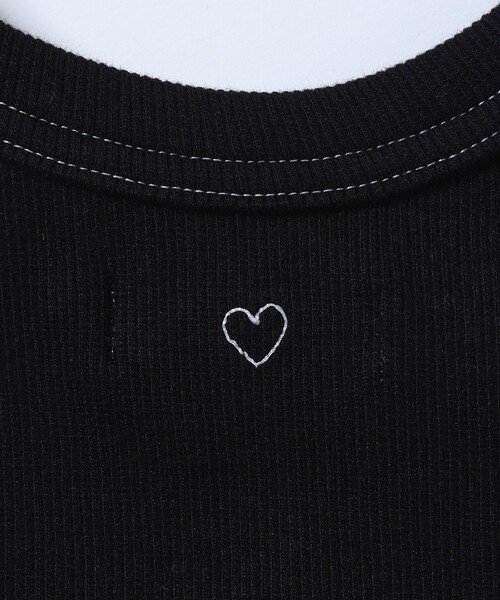 BASICKS(ベイシックス)の「BASICKS/ベイシックス New Organic Cropped Tank-Top / ハート刺繍 クロップド タンクトップ(タンクトップ・レディース・ホワイト/ブラック・SMALL)」の8枚目の写真