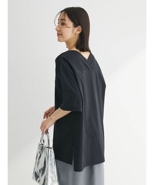 Green　Parks（グリーンパークス）の「冷っとすずやか　バックカシュクールチュニック（チュニック・レディース・ダークパープル/ライトベージュ/ブラック/オフホワイト/ダークグレー・FREE）」の22枚目の写真