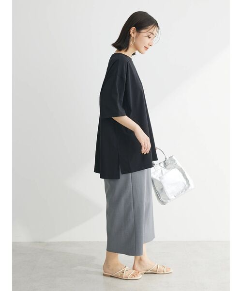 Green　Parks（グリーンパークス）の「冷っとすずやか　バックカシュクールチュニック（チュニック・レディース・ダークパープル/ライトベージュ/ブラック/オフホワイト/ダークグレー・FREE）」の21枚目の写真