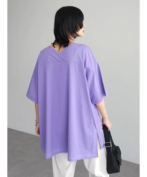 Green　Parks（グリーンパークス）の「冷っとすずやか　バックカシュクールチュニック（チュニック・レディース・ダークパープル/ライトベージュ/ブラック/オフホワイト/ダークグレー・FREE）」の16枚目の写真