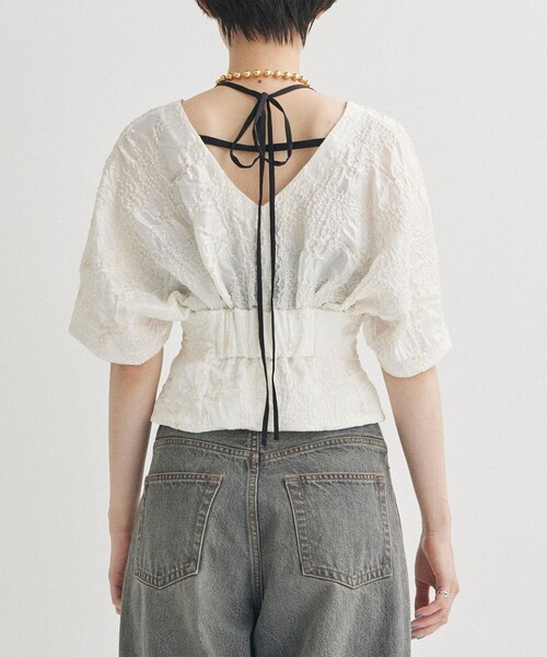 MURRAL（ミューラル）の「【MURRAL/ミューラル】インフレイトブルーミングトップス（シャツ/ブラウス・レディース・ブラック/ホワイト・1）」の7枚目の写真