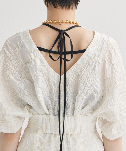 MURRAL（ミューラル）の「【MURRAL/ミューラル】インフレイトブルーミングトップス（シャツ/ブラウス・レディース・ブラック/ホワイト・1）」の3枚目の写真