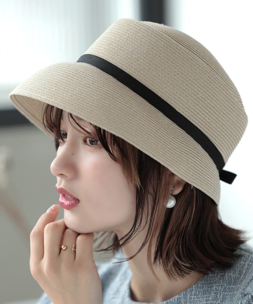 Little&More(リトルアンドモア)の「リボンバケットハット(ハット・レディース・ベージュ/カーキ/ライトパープル/ブラック・FREE)」の1枚目の写真