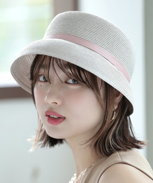 Little&More(リトルアンドモア)の「リボンバケットハット(ハット・レディース・ベージュ/カーキ/ライトパープル/ブラック・FREE)」の4枚目の写真