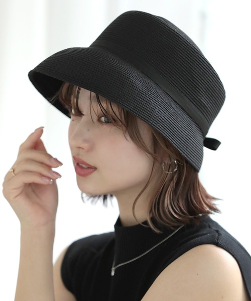 Little&More(リトルアンドモア)の「リボンバケットハット(ハット・レディース・ベージュ/カーキ/ライトパープル/ブラック・FREE)」の2枚目の写真