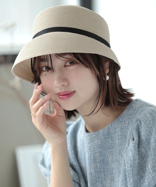 Little&More(リトルアンドモア)の「リボンバケットハット(ハット・レディース・ベージュ/カーキ/ライトパープル/ブラック・FREE)」の7枚目の写真