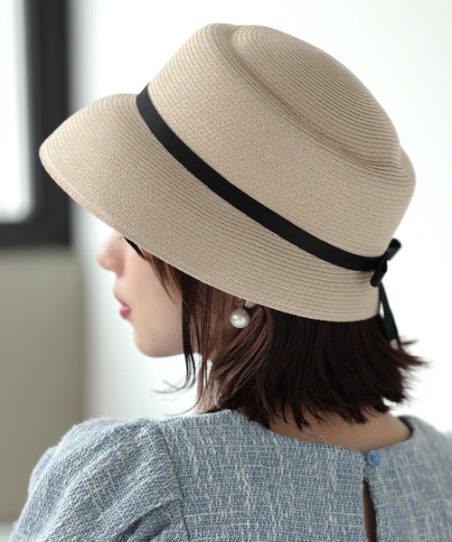 Little&More(リトルアンドモア)の「リボンバケットハット(ハット・レディース・ベージュ/カーキ/ライトパープル/ブラック・FREE)」の8枚目の写真