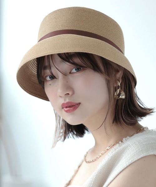 Little&More(リトルアンドモア)の「リボンバケットハット(ハット・レディース・ベージュ/カーキ/ライトパープル/ブラック・FREE)」の9枚目の写真