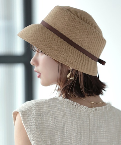 Little&More(リトルアンドモア)の「リボンバケットハット(ハット・レディース・ベージュ/カーキ/ライトパープル/ブラック・FREE)」の10枚目の写真