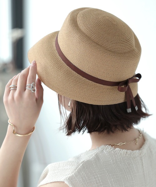Little&More(リトルアンドモア)の「リボンバケットハット(ハット・レディース・ベージュ/カーキ/ライトパープル/ブラック・FREE)」の12枚目の写真