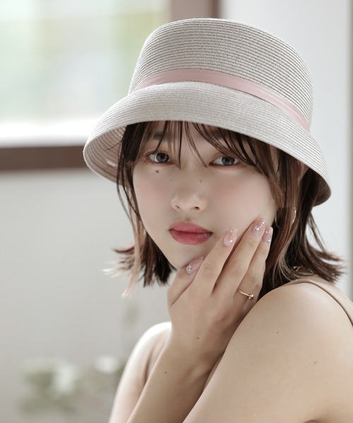 Little&More(リトルアンドモア)の「リボンバケットハット(ハット・レディース・ベージュ/カーキ/ライトパープル/ブラック・FREE)」の20枚目の写真