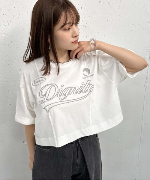 archives（アルシーヴ）の「リメイク刺繍ロゴＴｅｅ（Tシャツ/カットソー・レディース・オレンジ/ブラック/オフホワイト/チャコールグレー・MEDIUM）」の21枚目の写真