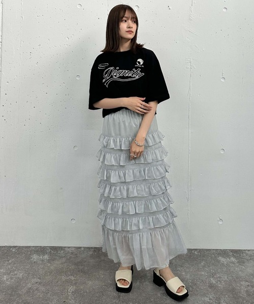 archives（アルシーヴ）の「リメイク刺繍ロゴＴｅｅ（Tシャツ/カットソー・レディース・オレンジ/ブラック/オフホワイト/チャコールグレー・MEDIUM）」の13枚目の写真