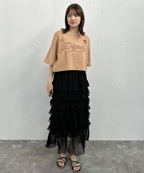 archives（アルシーヴ）の「リメイク刺繍ロゴＴｅｅ（Tシャツ/カットソー・レディース・オレンジ/ブラック/オフホワイト/チャコールグレー・MEDIUM）」の6枚目の写真