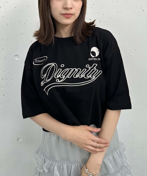 archives（アルシーヴ）の「リメイク刺繍ロゴＴｅｅ（Tシャツ/カットソー・レディース・オレンジ/ブラック/オフホワイト/チャコールグレー・MEDIUM）」の10枚目の写真