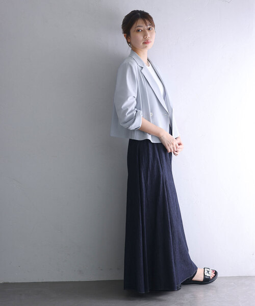 La TOTALITE(ラトータリテ)の「【Munich/ミューニック】washed slub denim skirt(デニムスカート・レディース・コバルトブルー・SMALL/MEDIUM)」の3枚目の写真