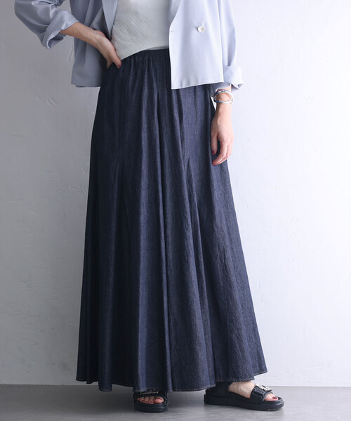 La TOTALITE(ラトータリテ)の「【Munich/ミューニック】washed slub denim skirt(デニムスカート・レディース・コバルトブルー・SMALL/MEDIUM)」の4枚目の写真