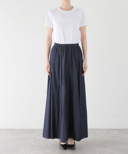 La TOTALITE(ラトータリテ)の「【Munich/ミューニック】washed slub denim skirt(デニムスカート・レディース・コバルトブルー・SMALL/MEDIUM)」の6枚目の写真