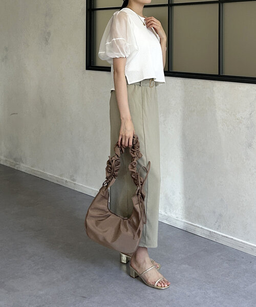 Thevon（ゼボン）の「袖シアージャガードプルオーバー（Tシャツ/カットソー・レディース・オフホワイト/ブラック/グリーン系その他・FREE）」の9枚目の写真